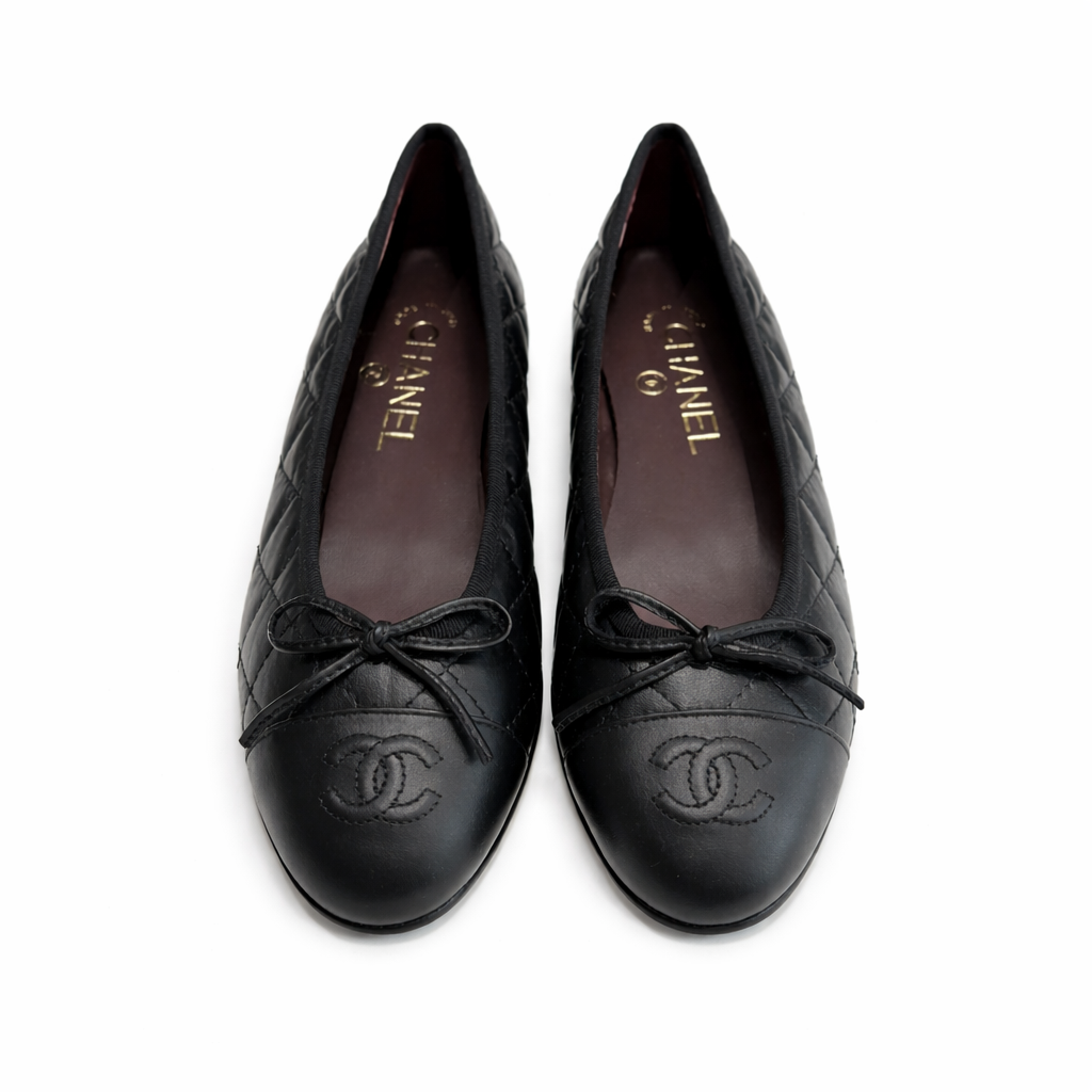 CHANEL - *BRAND NEW* BALLERINA BLACK LEATHER SIZE 36 EU