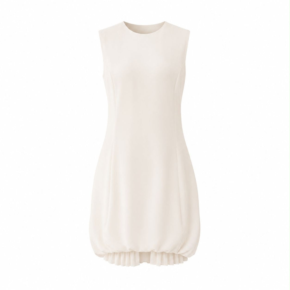 DIOR - DRESS MIDI ECRU SILK QITH PLEATED BACK SIZE 36 FR
