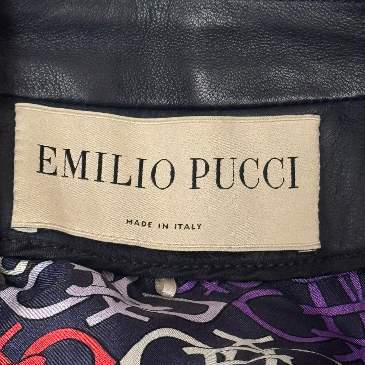EMILIO PUCCI - JACKET BIKER BLUE LAMBSKIN SIZE 38 IT