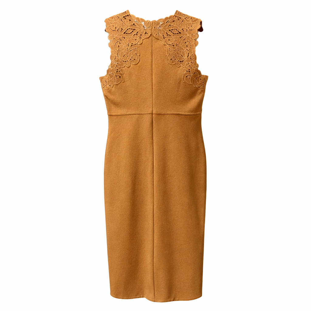 ERMANNO SCERVINO - DRESS MIDI BROWN SLEVELESS SIZE 44 IT