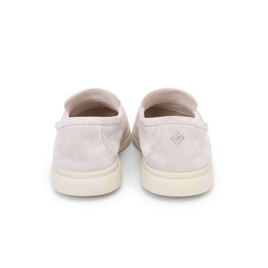 LORO PIANA - LOAFERS SUMMER WALK BEIGE SUEDE LEATHER SIZE 41 EU
