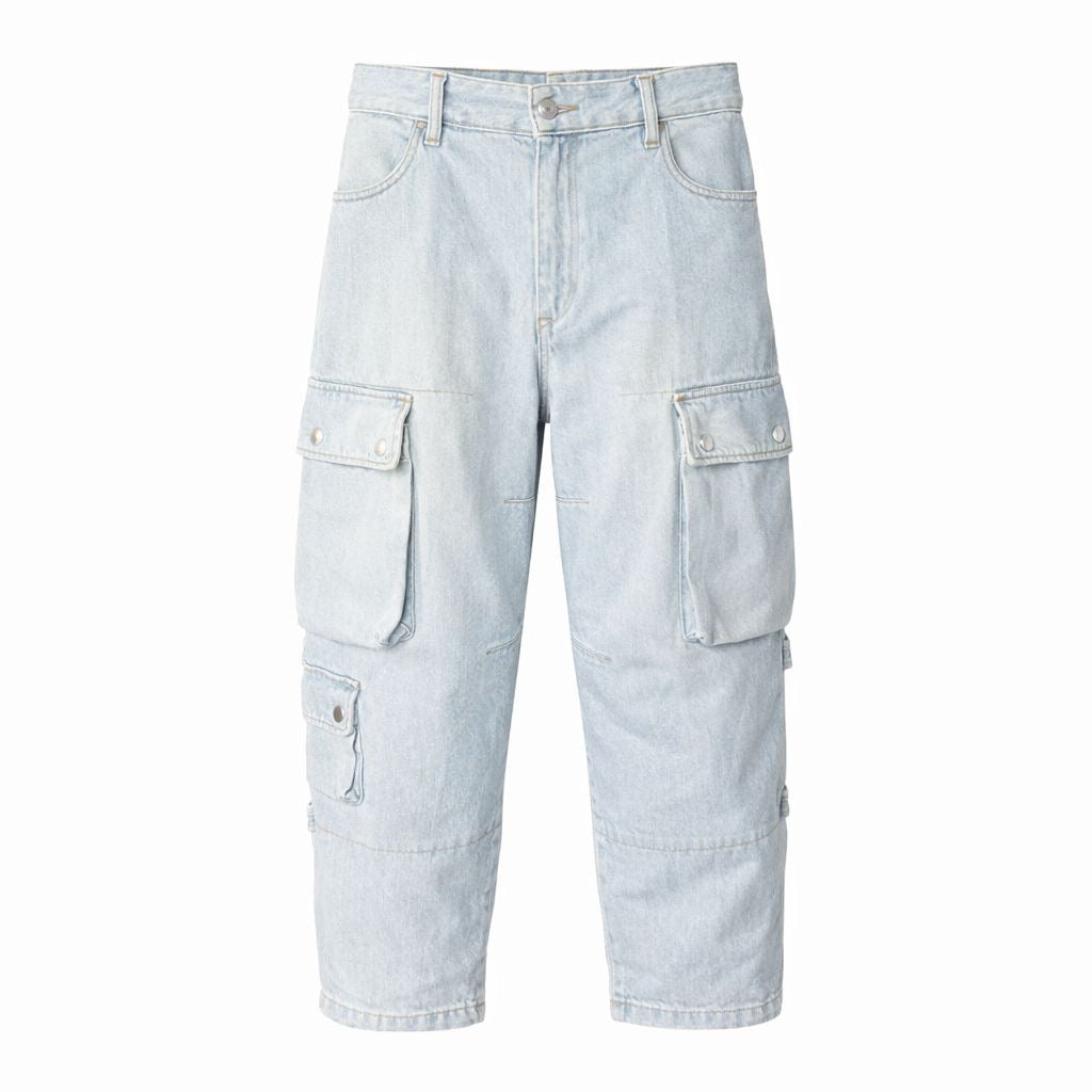 ISABEL MARANT - JEANS ELORE LIGHT BLUE CARGO POCKETS SIZE 38 FR