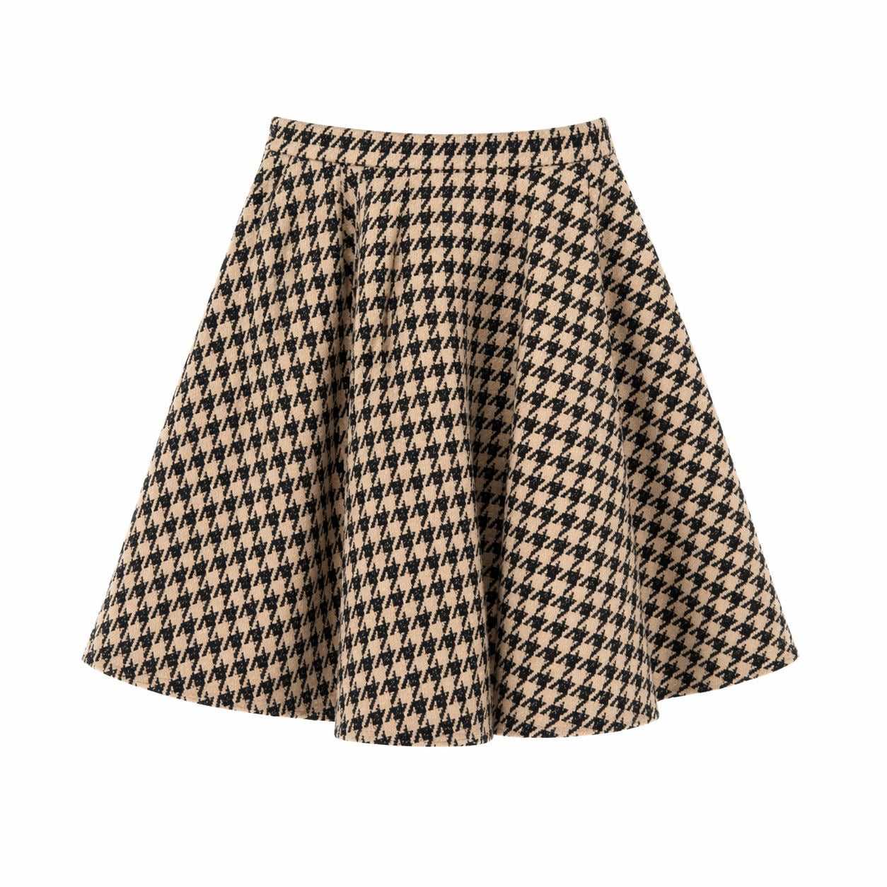 DIOR - SET JACKET AND SKIRT PIED-DE-POULE BROWN AND BLACK SIZE 34 FR