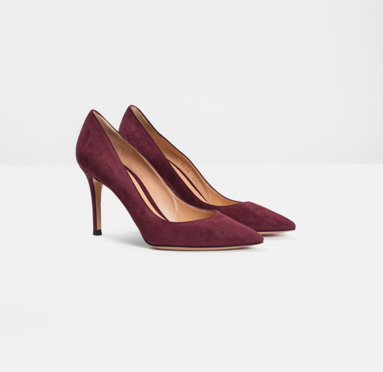 GIANVITO ROSSI - *BRAND NEW* PUMPS BURGUNDY SUEDE LEATHER SIZE 37 EU
