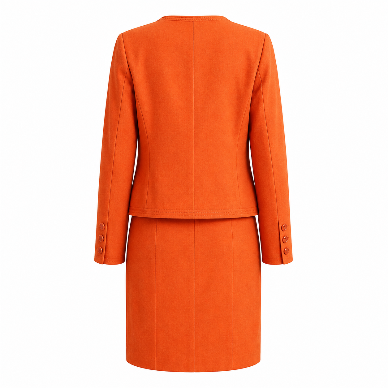 CHANEL - SET JACKET AND SKIRT ORANGE COTTON SIZE 38 EU