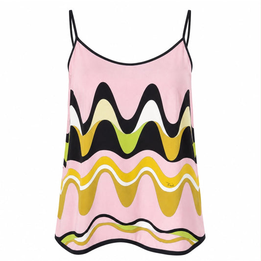 EMILIO PUCCI - TOP CAMISOLE SILK PRINTED MULTICOLOR SIZE 36 FR