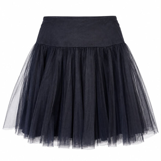 DIOR - SKIRT TULLE MINI NAVY BLUE & BLACK SIZE S