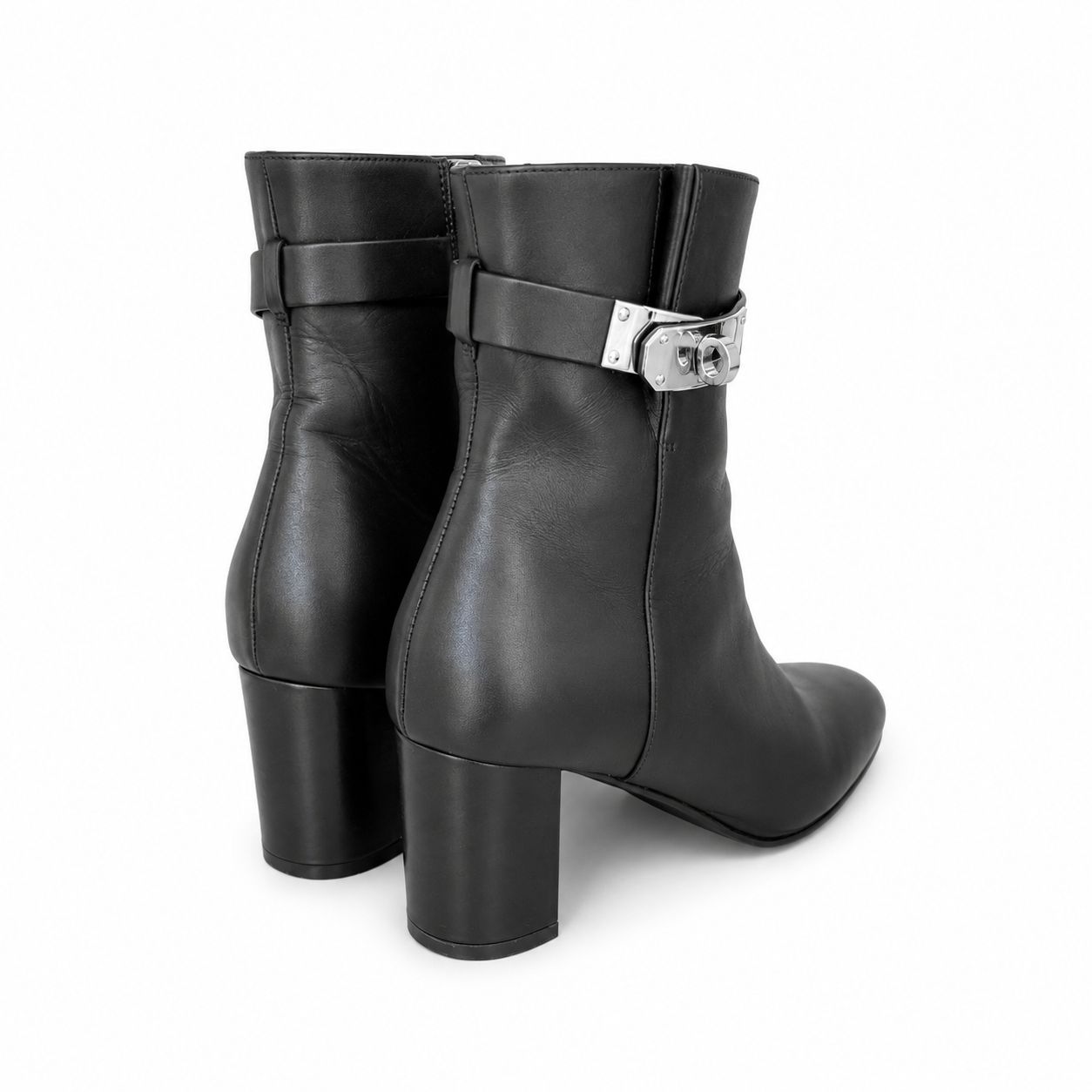 HERMÈS - BOOTS BLACK LEATHER SIZE 35 EU