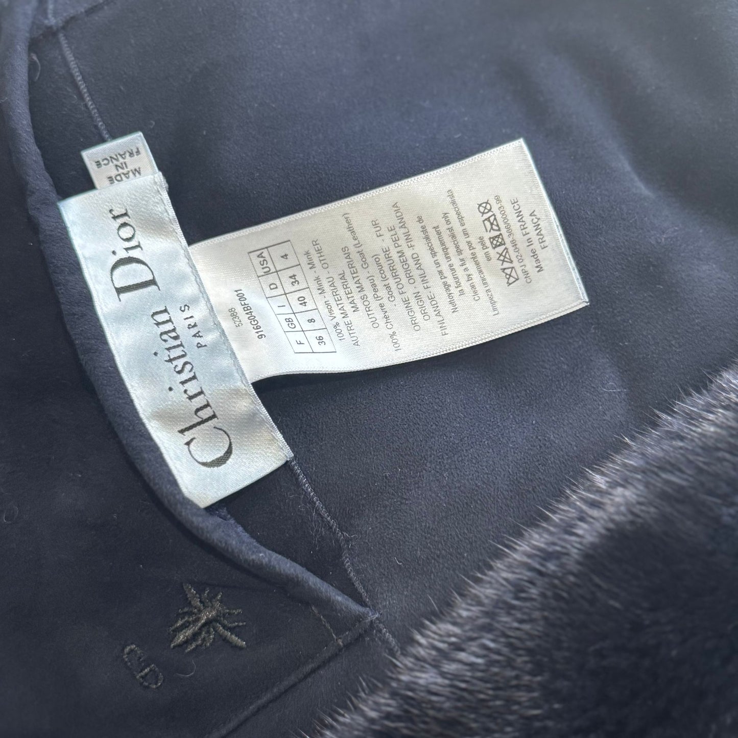 DIOR - VEST REVERSIBLE MINK AND LAMBKIN BLUE SIZE 36 FR