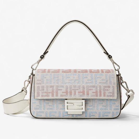 FENDI - *BRAND NEW* BAGUETTE BAG SILVER CRYSTALS