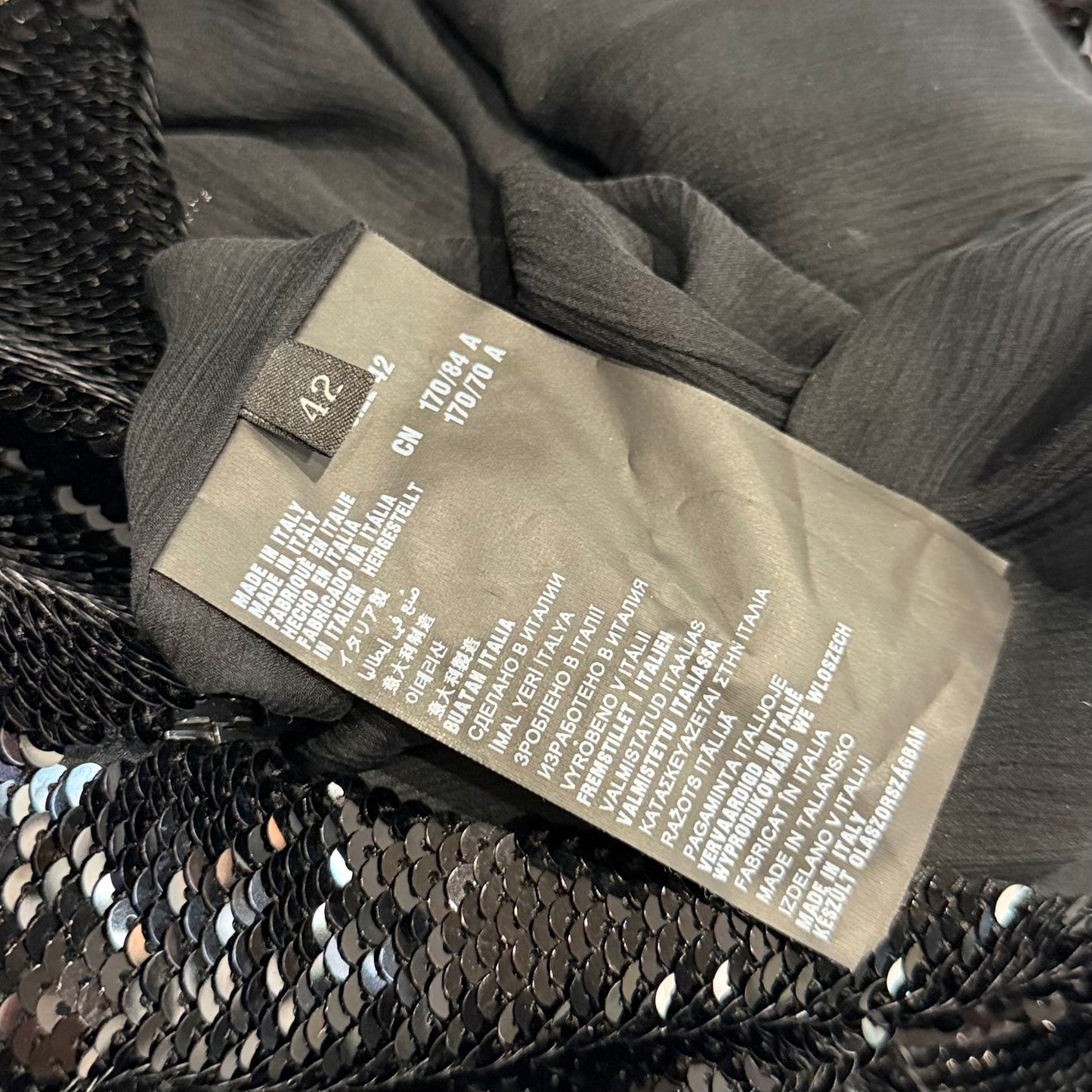 PRADA - DRESS MIDI BLACK SEQUIN SIZE 42 IT