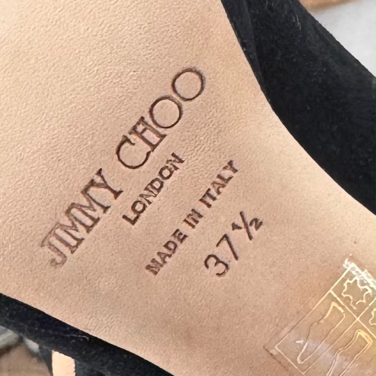 JIMMY CHOO - *NEW* PUMPS BLACK SUEDE SIZE 37.5 EU