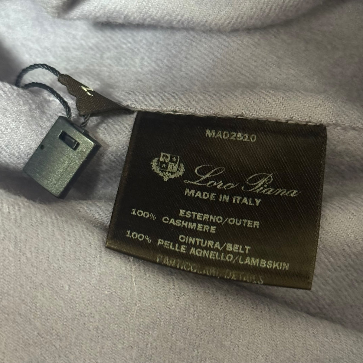 LORO PIANA - COAT PURPLE CASHMERE WITH BELT SIZE L