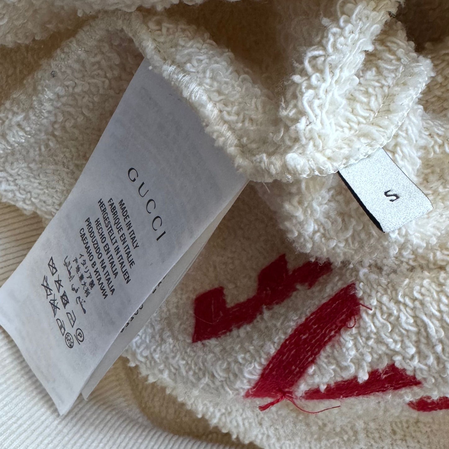 GUCCI - SWEATSHIRT OFF-WHITE LOGO & BLIND FOR LOVE TIGER HEAD SIZE S
