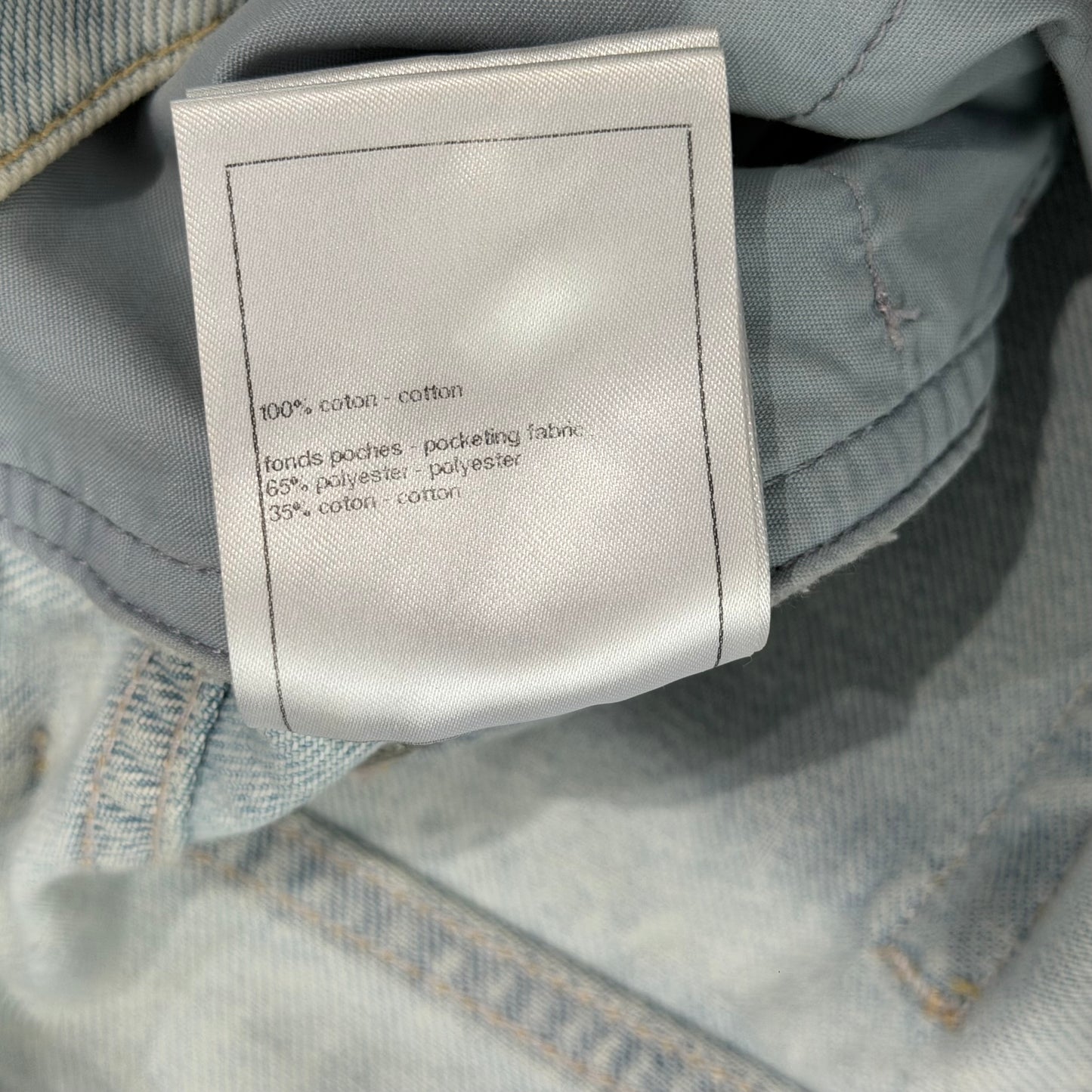 CHANEL - *COLLECTION 2025* JEANS PEARL PRINT LIGHT BLUE SIZE 34 FR