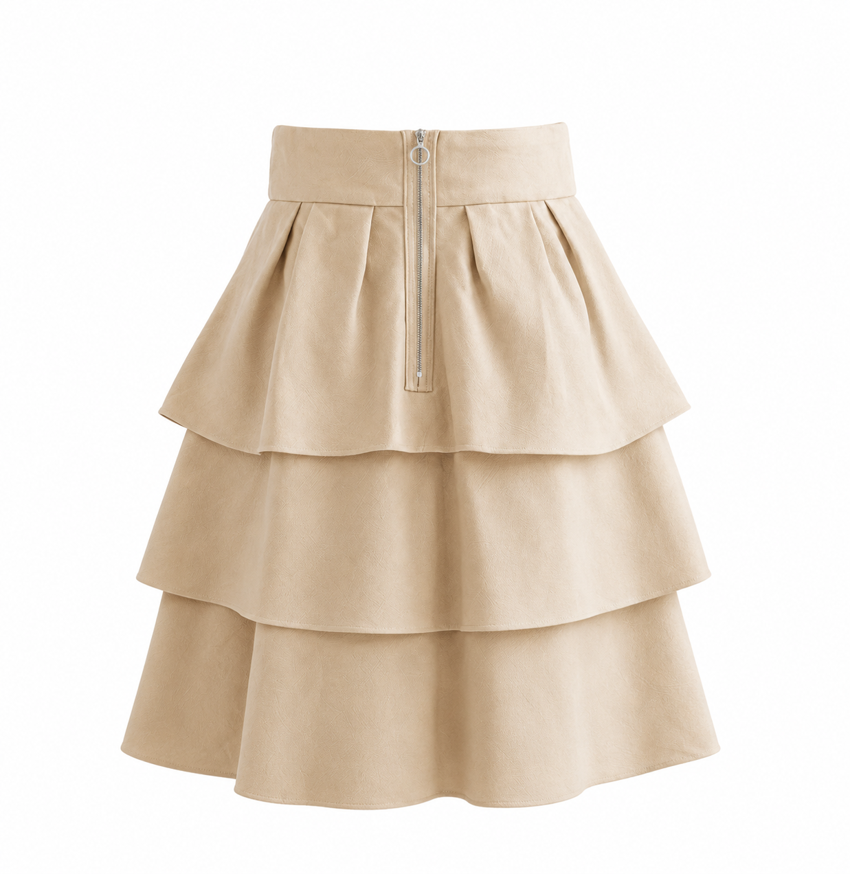 CHLOÉ - SKIRT BEIGE TIERED SILK SIZE 36 FR