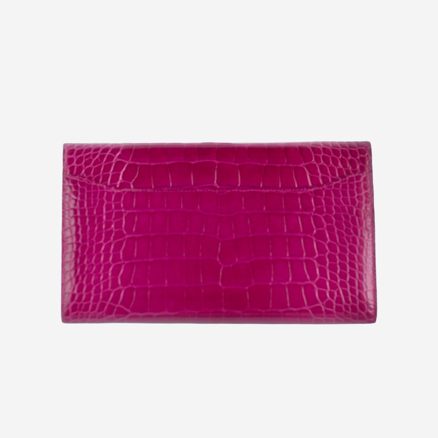 HERMÈS - WALLET CONSTANCE SHINY ALLIGATOR PINK PALLADIUM HARDWARE