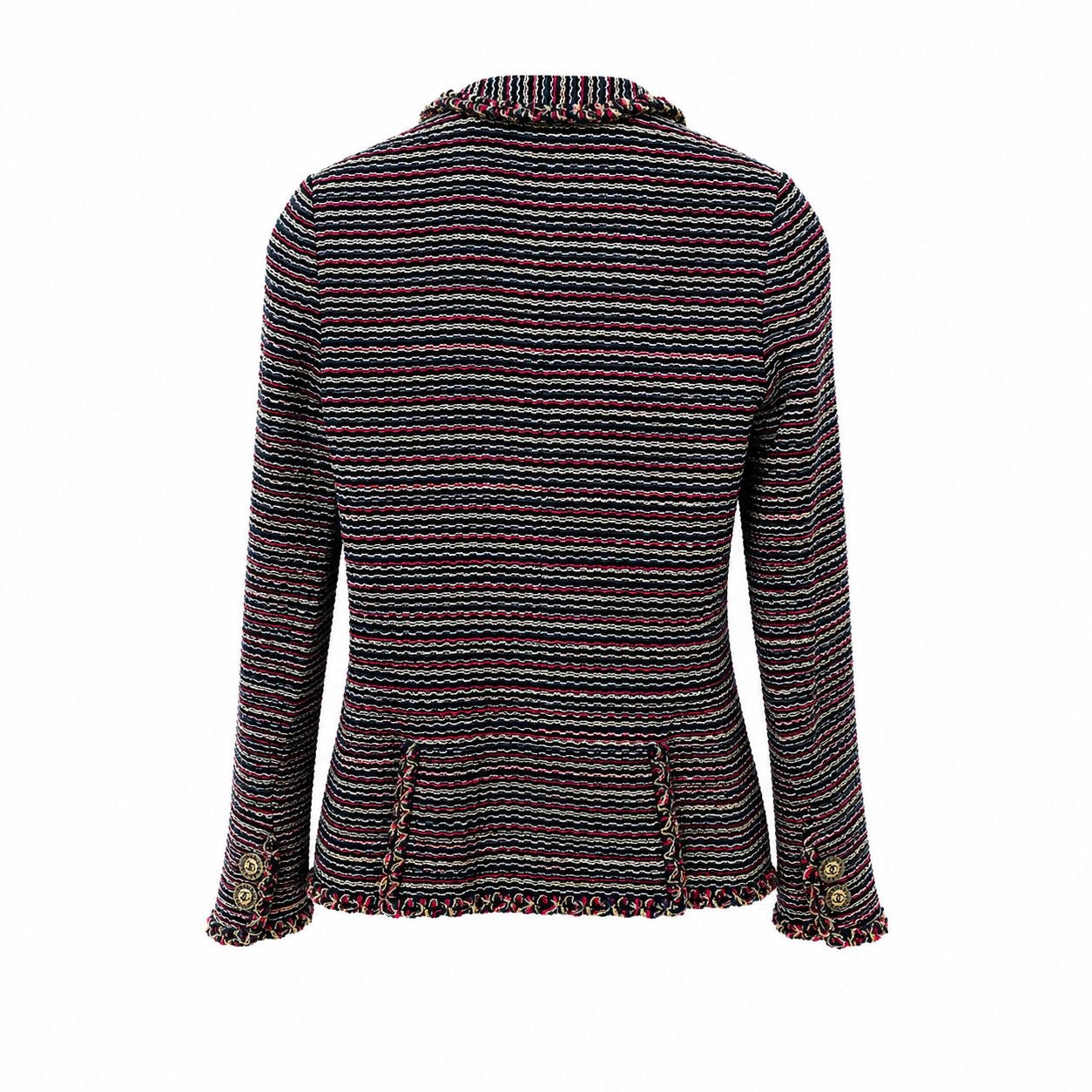 CHANEL - BLAZER MULTICOLOR GOLD CC SUN CLOSURE SIZE 34 FR