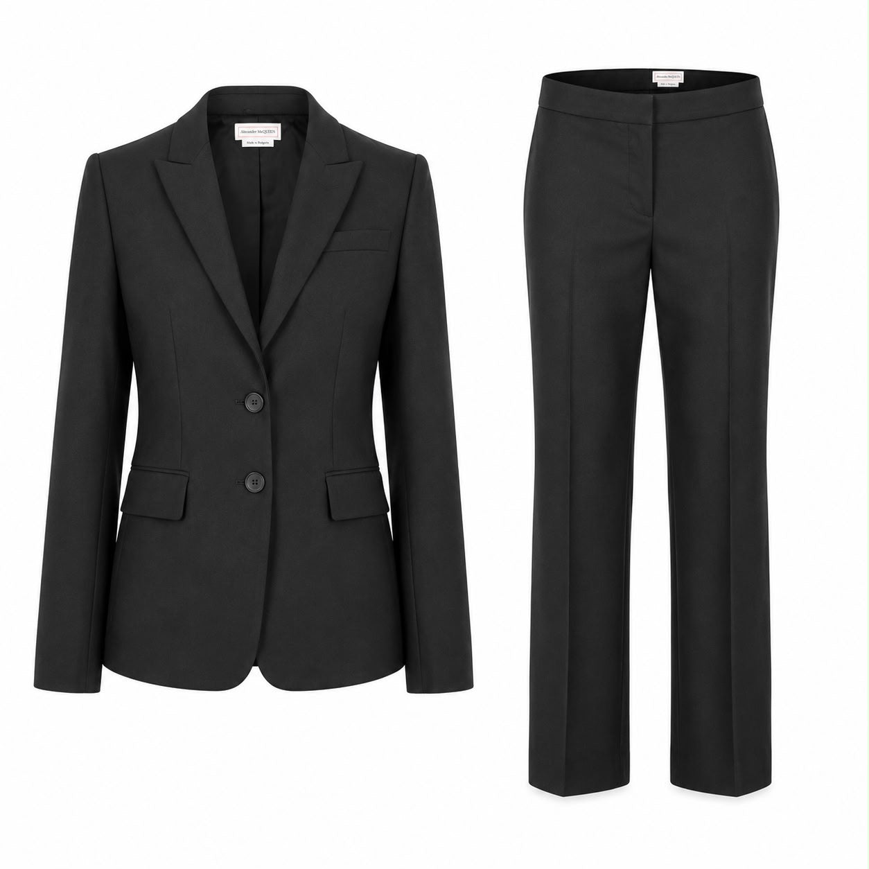ALEXANDER MCQUEEN - SUIT JACKET & TROUSERS BLACK WOOL 36FR/38FR