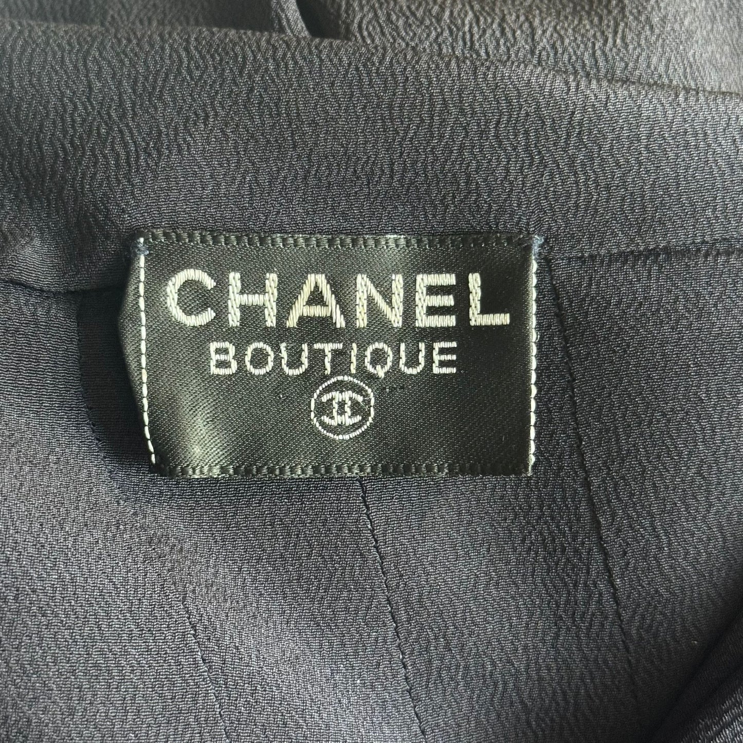 CHANEL - DRESS NAVY SAILOR-STYLE SHORT SIZE S