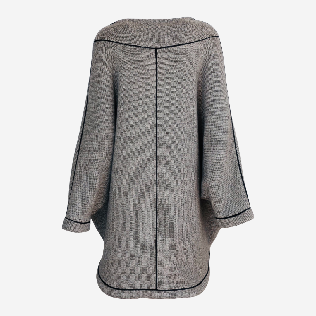 DIOR - COAT GREY WITH BLACK TRIM SIZE M