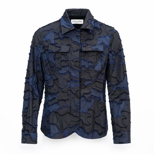 DIOR - *NEW WITH TAG* JACKET CAMOUFLAGE BLUE SIZE 34 FR