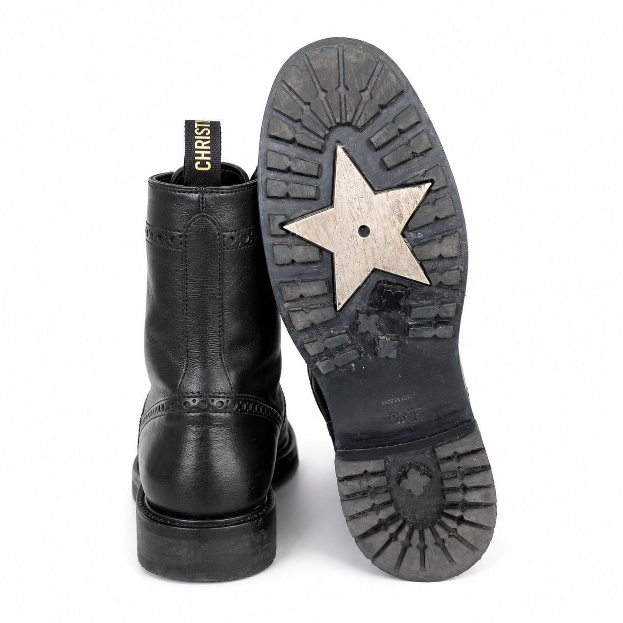 DIOR - BOOTIES DIORUNIT BLACK LEATHER SIZE 39 EU