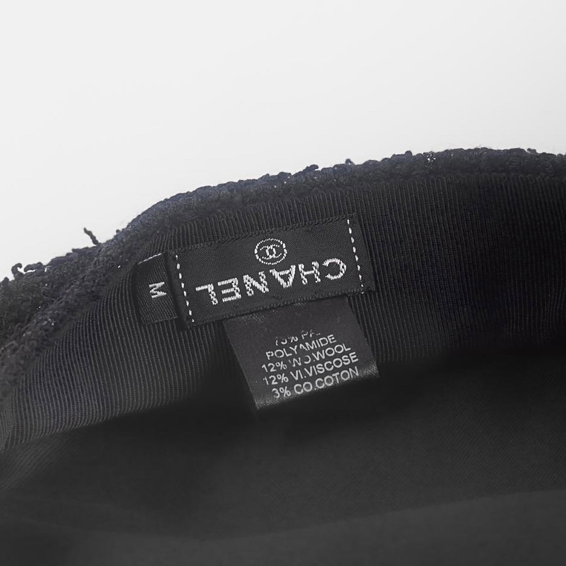 CHANEL - HAT TWEED BLACK SIZE M