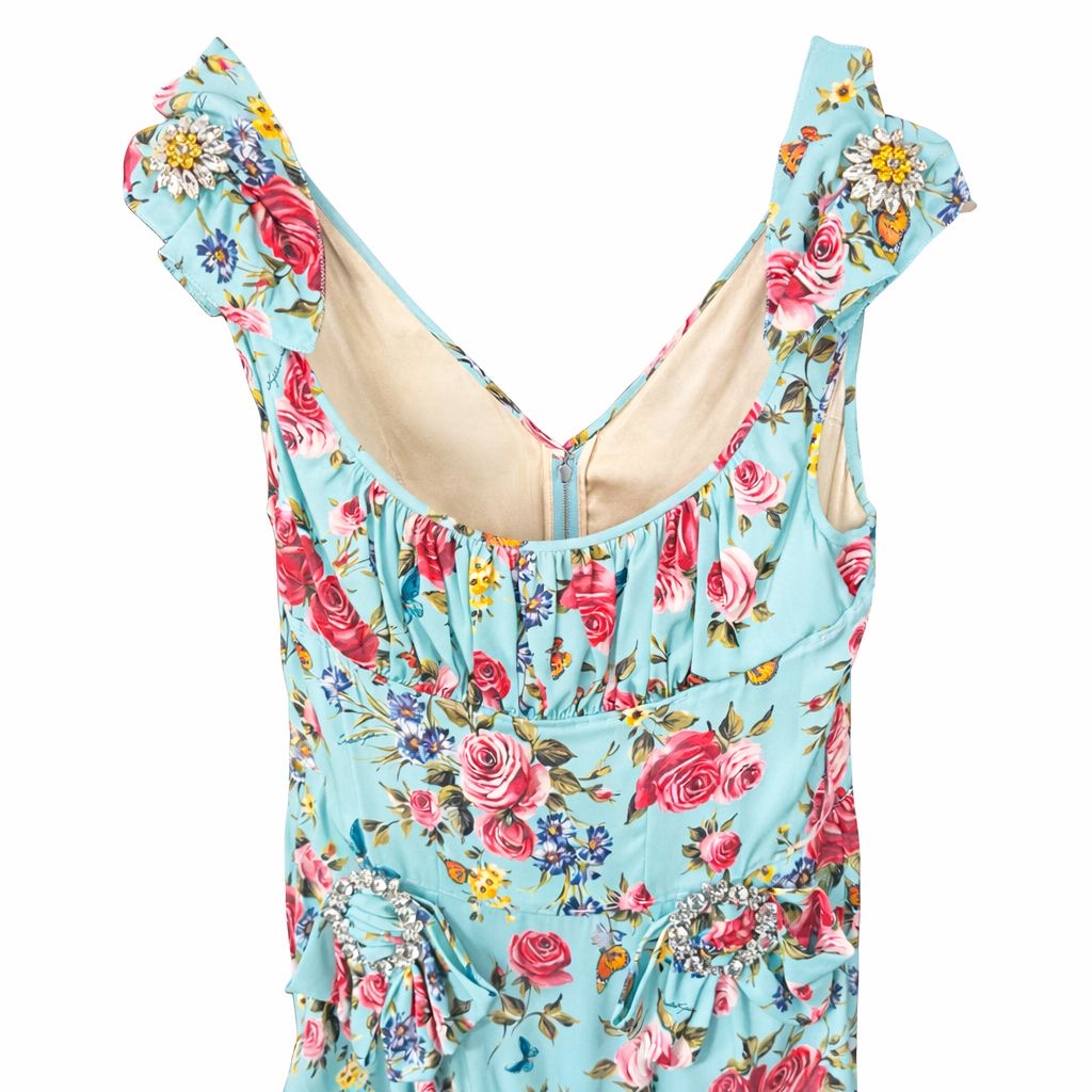 DOLCE & GABBANA - DRESS MIDI FLORAL SIZE 42 IT