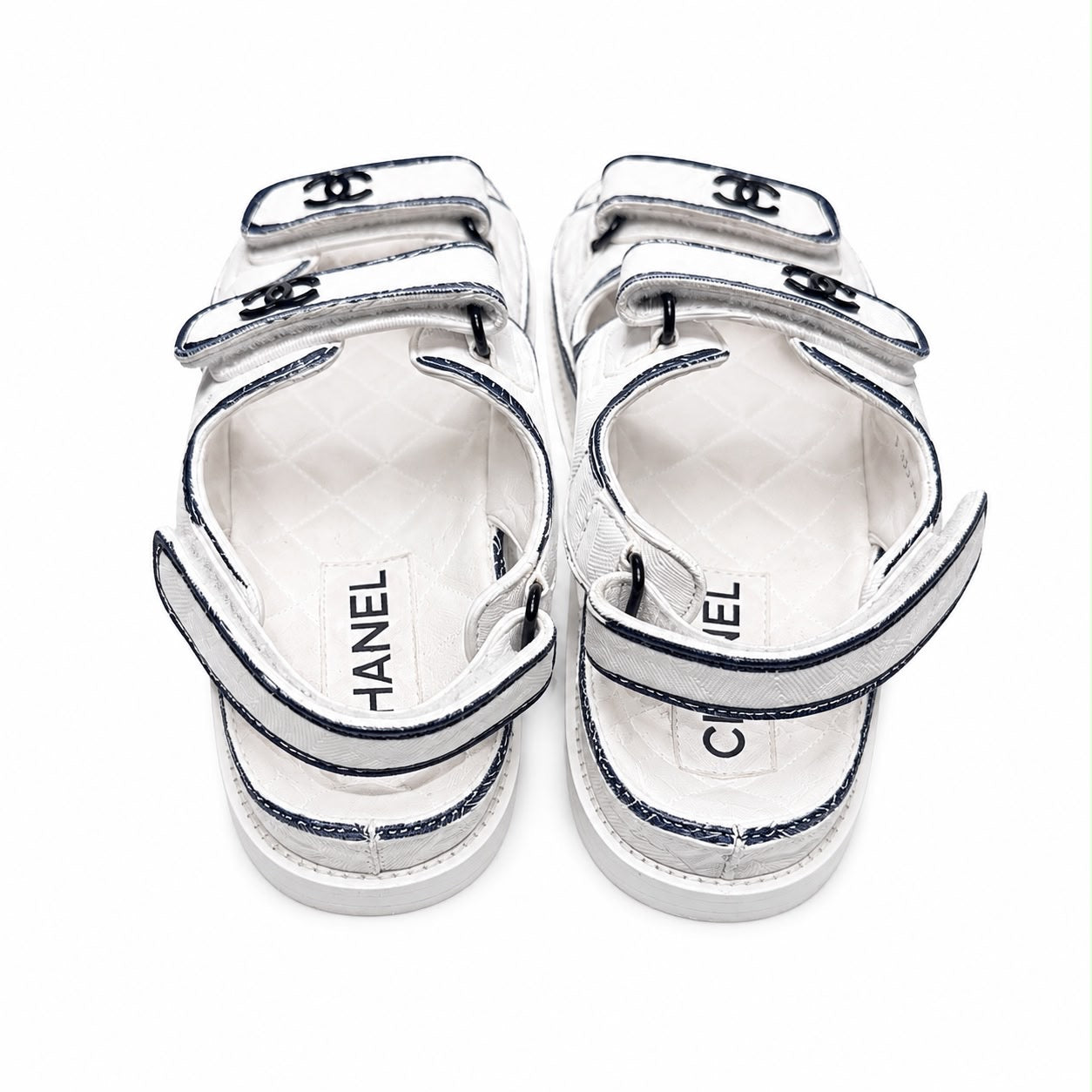 CHANEL - DAD SANDALS BLACK & WHITE SIZE 38,5 EU