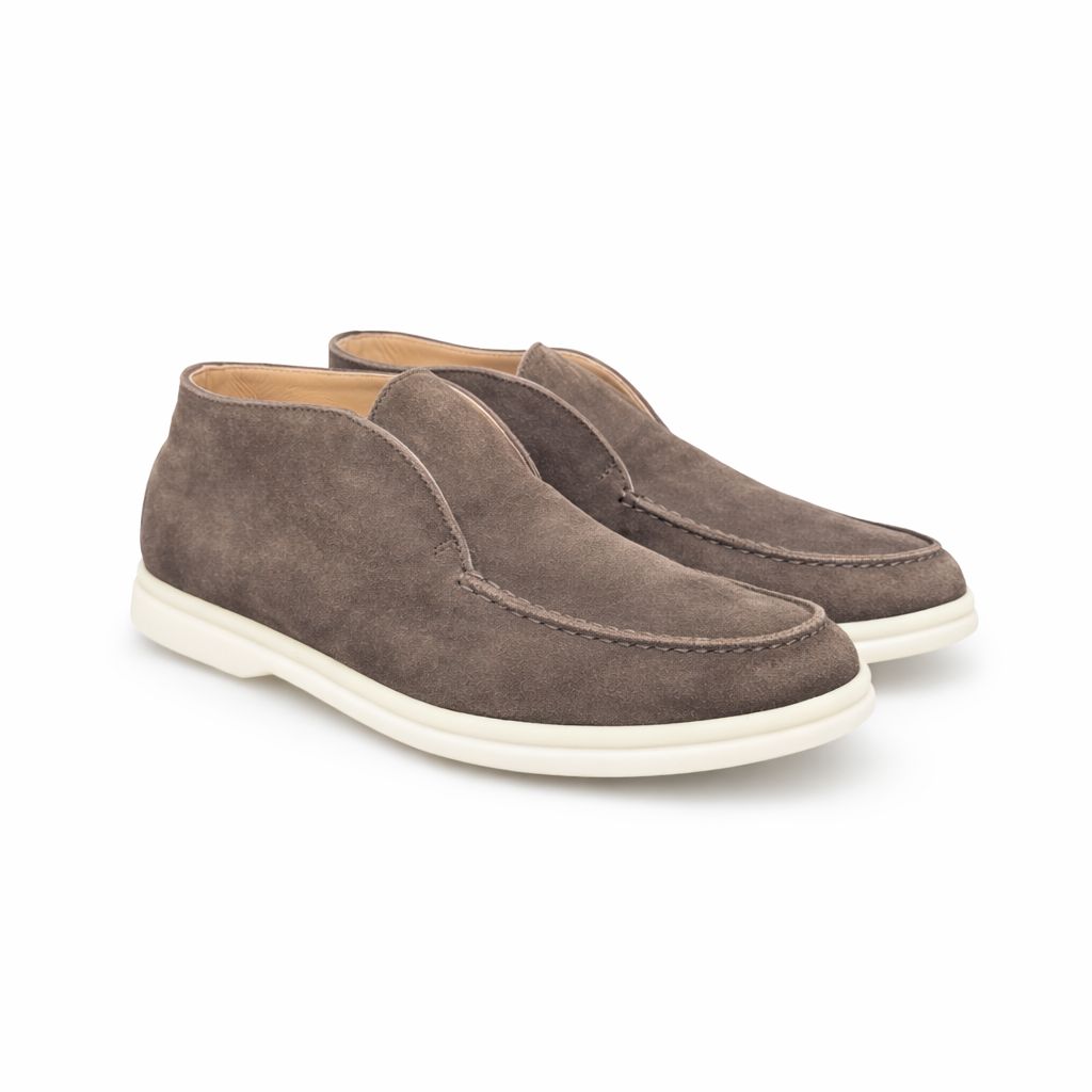 LORO PIANA - LOAFERS OPEN WALK BROWN SUEDE SIZE 36 EU