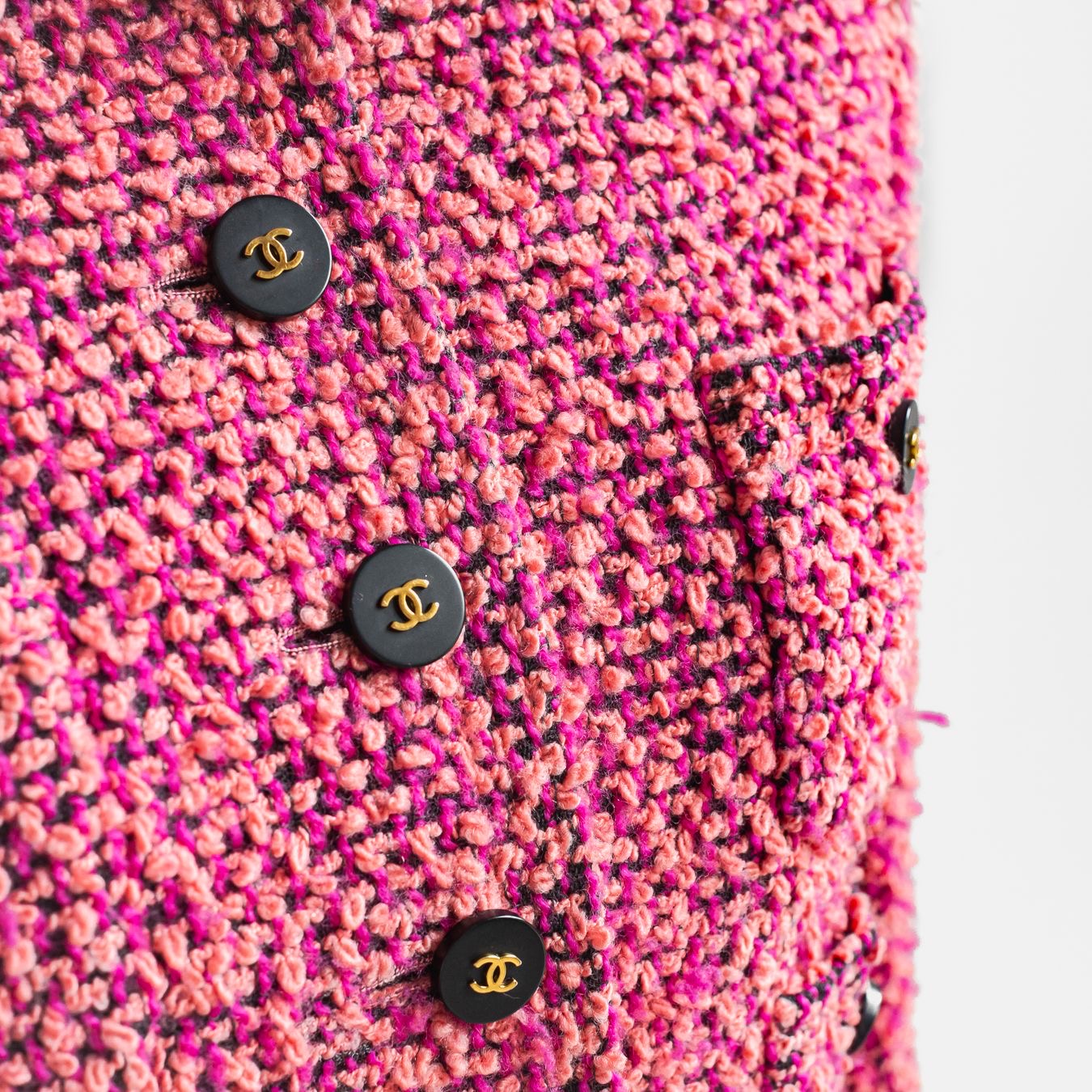 CHANEL - JACKET TWEED PINK SIZE 38 FR