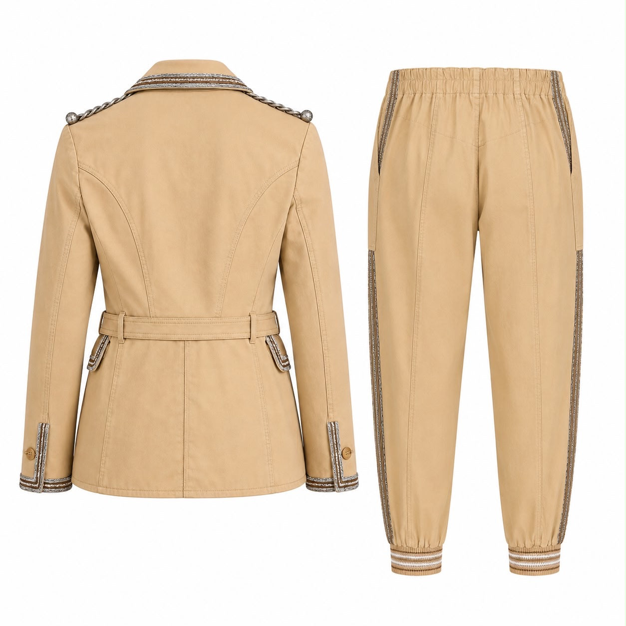 ERMANNO SCERVINO - BLAZER & TROUSERS SET SAND BEIGE SIZE 42 IT