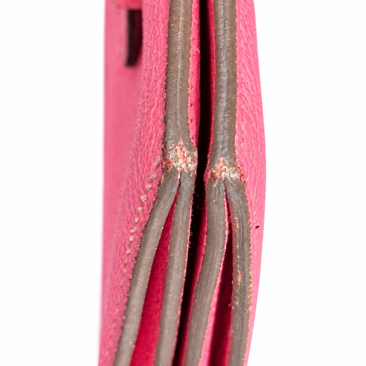 HERMÈS - WALLET MINI PINK CHÈVRE LEATHER PALLADIUM HARDWARE