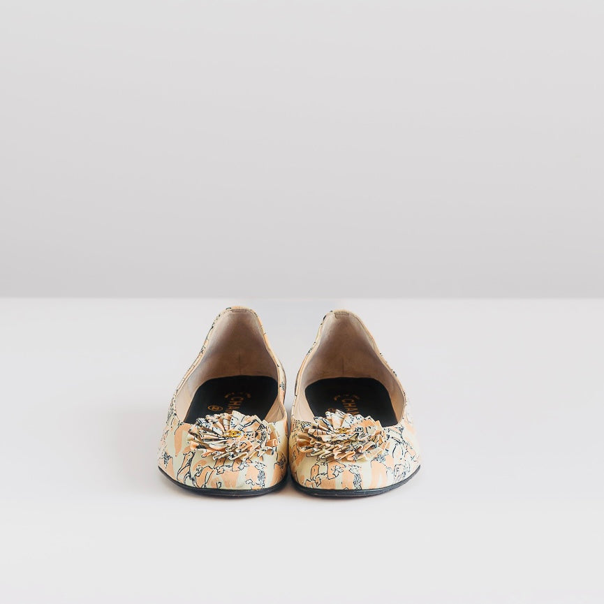CHANEL - BALLET FLATS CC BROOCH SIZE 39 EU