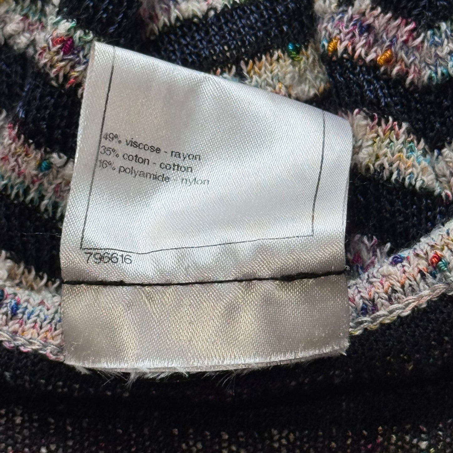 CHANEL - DRESS MIDI TWEED STRIPES MULTICOLOR SIZE 40 FR