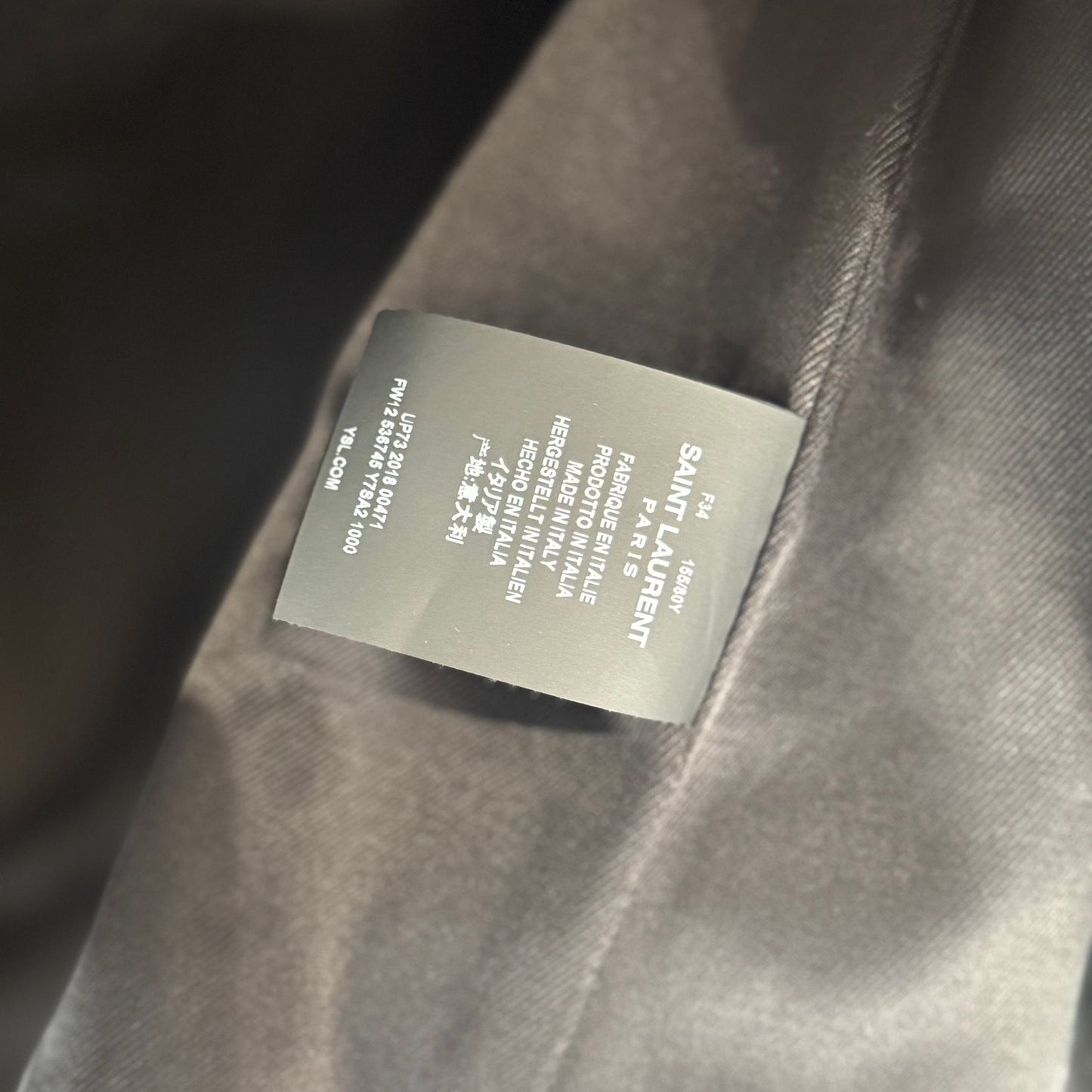 SAINT LAURENT - CAPE COAT BLACK SHEARLING SIZE 34 FR