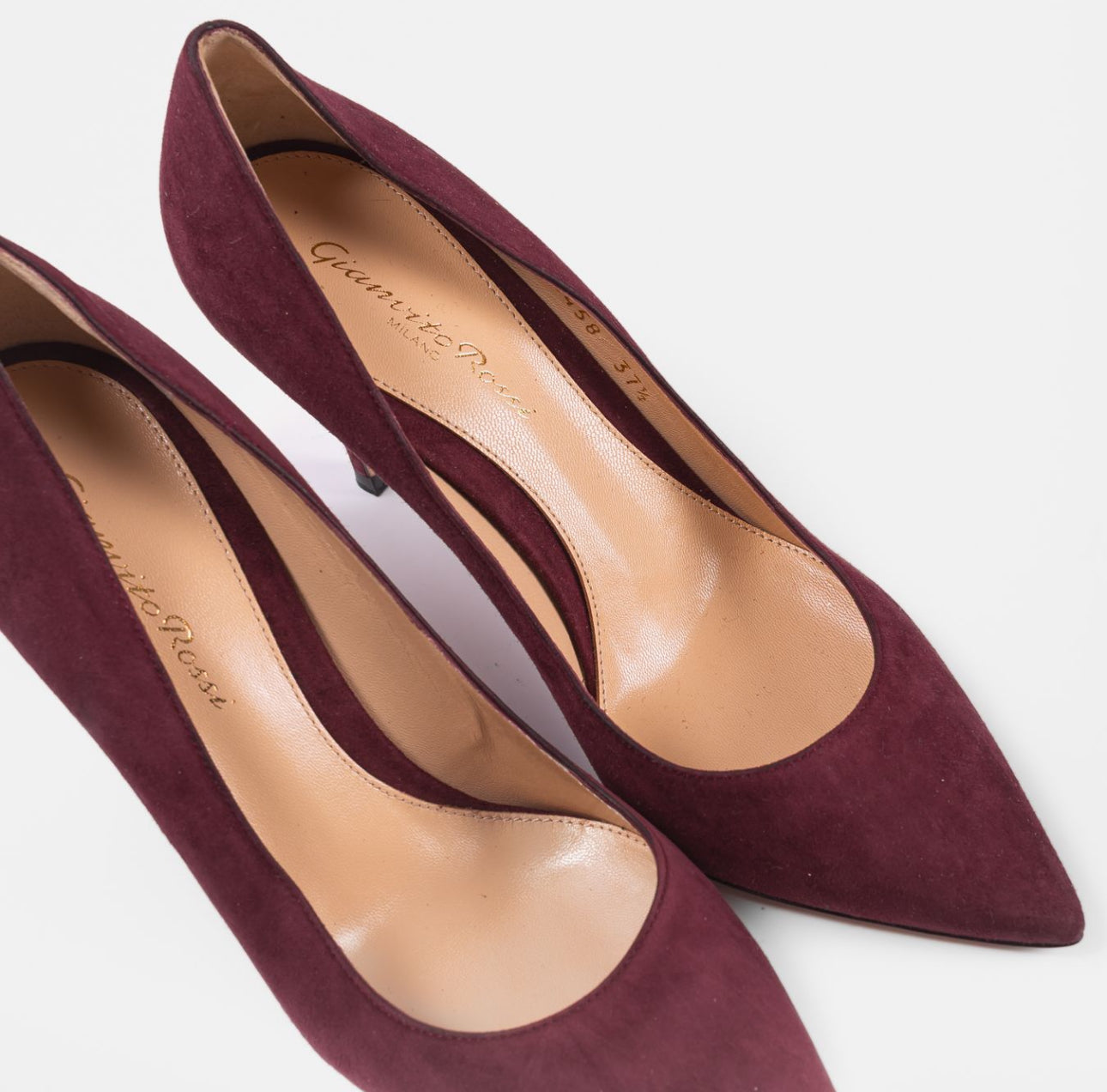 GIANVITO ROSSI - *BRAND NEW* PUMPS BURGUNDY SUEDE LEATHER SIZE 37 EU