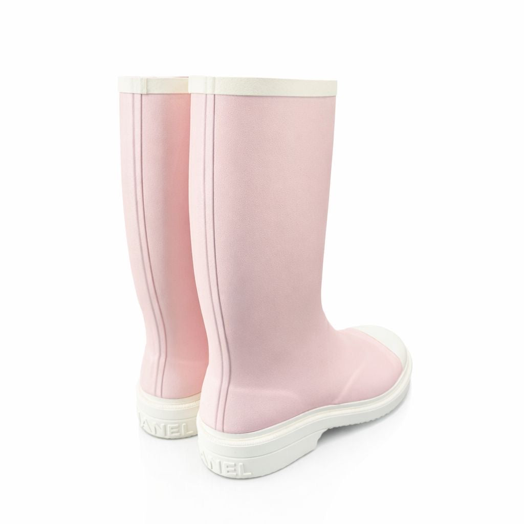 CHANEL - RAINING BOOTS PINK AND WHITE SIZE 38 FR