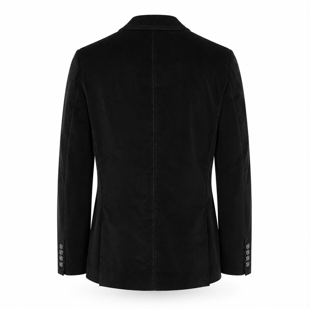 GUCCI – BLAZER BLACK CORDUROY TAILORED WITH CREST BUTTONS & PATTERNED LINING SIZE 48 IT