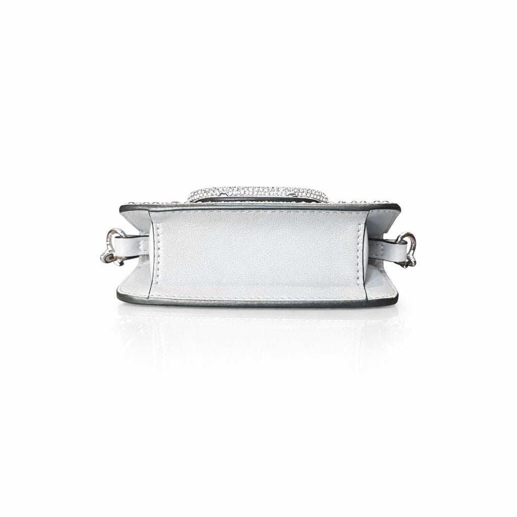 VALENTINO - VLOGO SILVER CRYSTAL HANDBAG