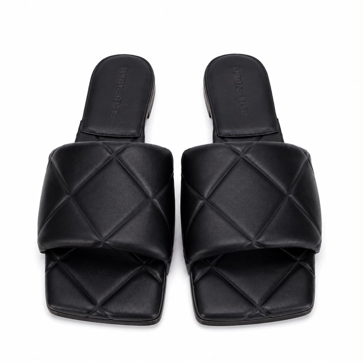BOTTEGA VENETA - SANDALS LIDO BLACK LEATHER SIZE 37 EU