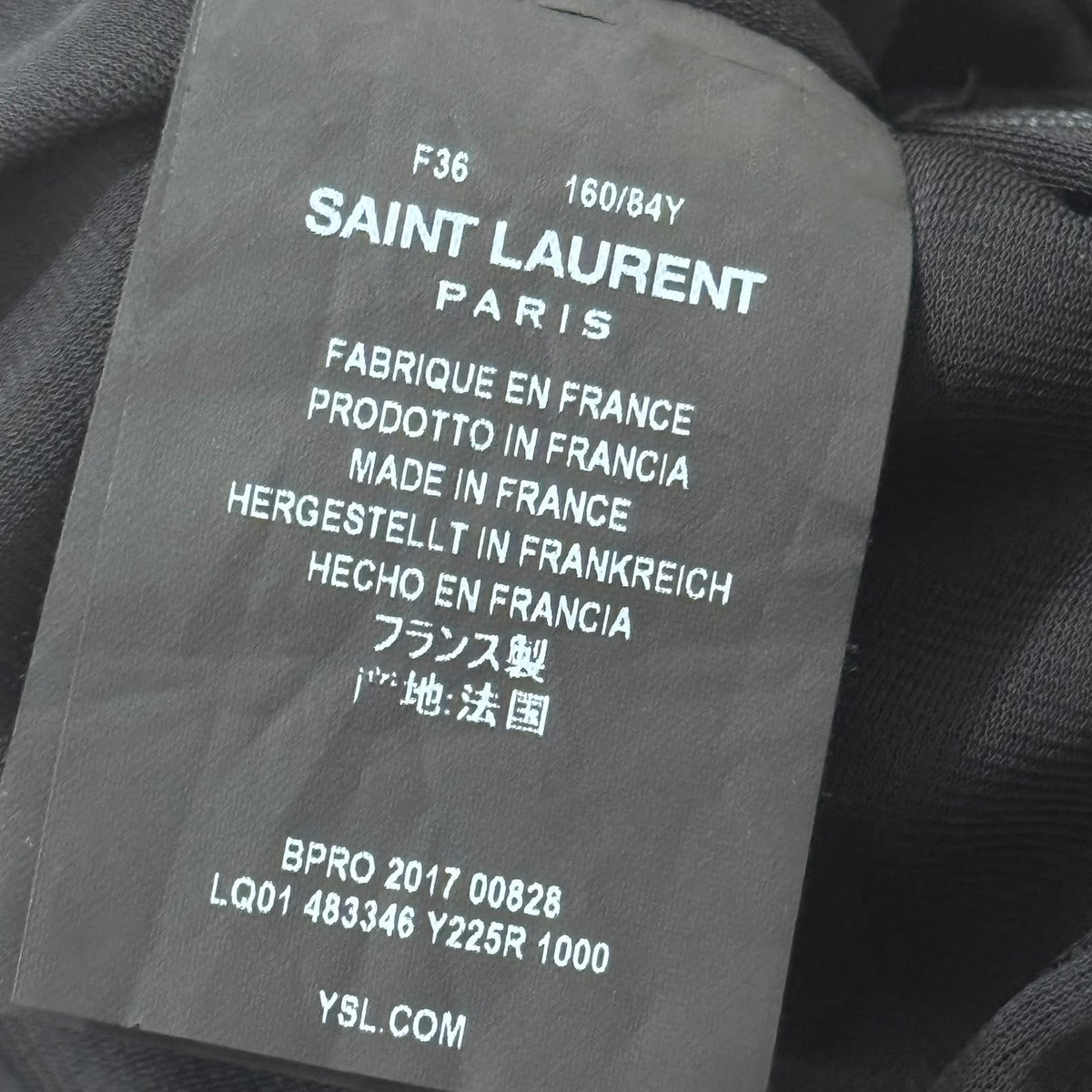 SAINT LAURENT - BODY BLACK VELVET LONG-SLEEVE WITH CRYSTAL EMBELLISHMENTS SIZE 36 FR