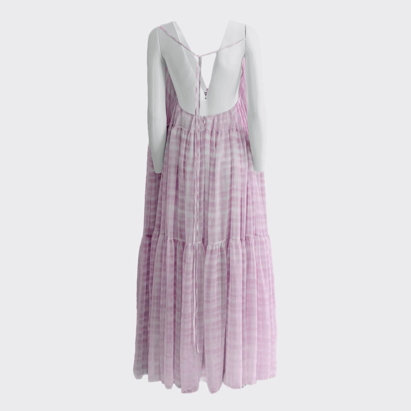 JACQUEMUS - LONG DRESS LA ROBE MISTRAL VIOLET AND WHITE 34 FR