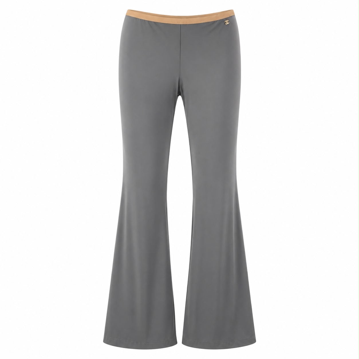 CHANEL - SET CARDIGAN & TROUSERS GREY WITH PINK TRIM SIZE 42 FR