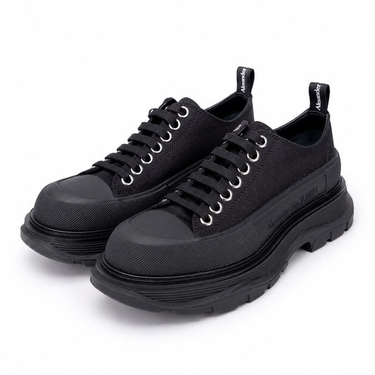 ALEXANDER MCQUEEN - SNEAKERS TREAD SLICK BLACK CANVAS SIZE 38 EU
