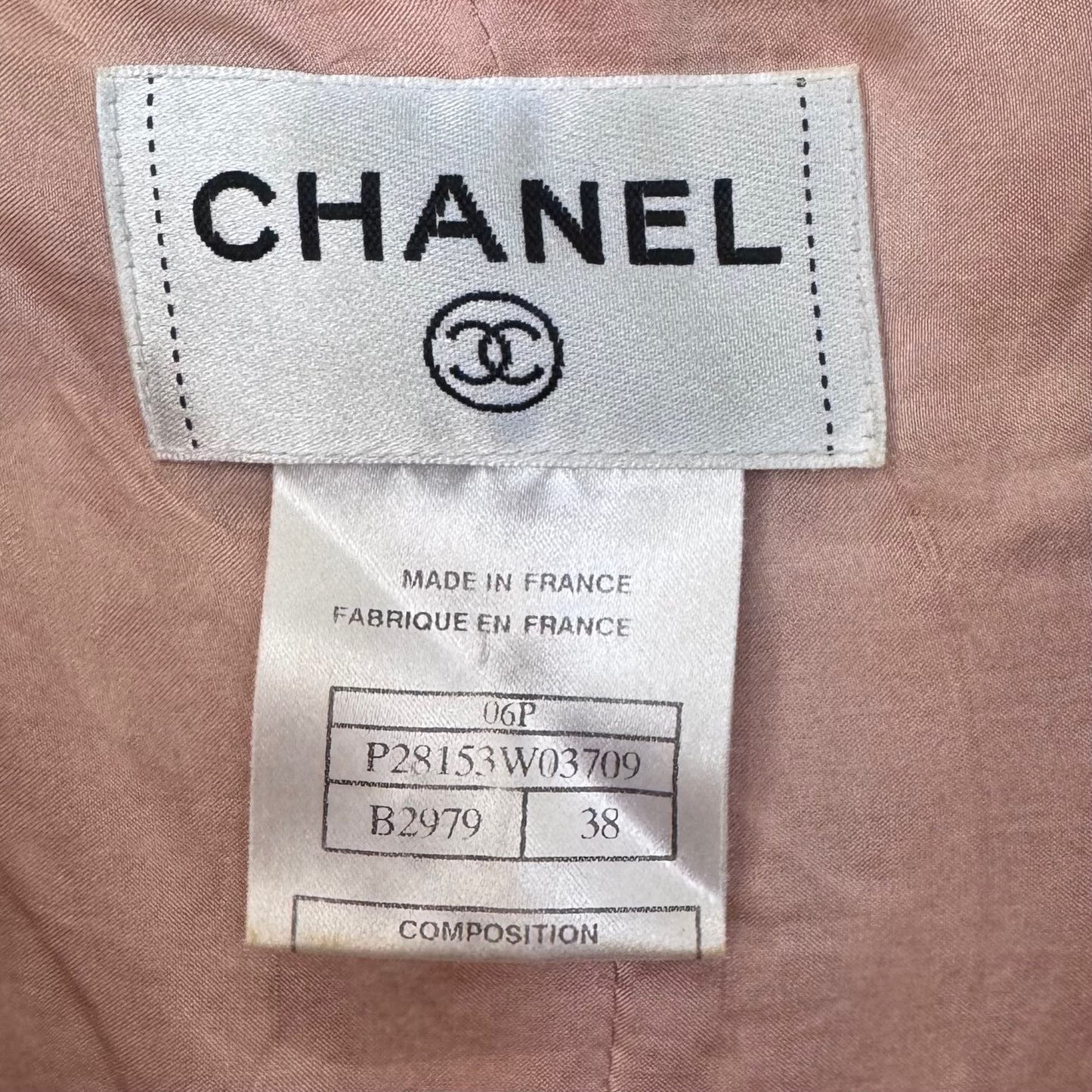 CHANEL - DRESS MIDI PINK DENIM & TWEED SIZE 38 FR