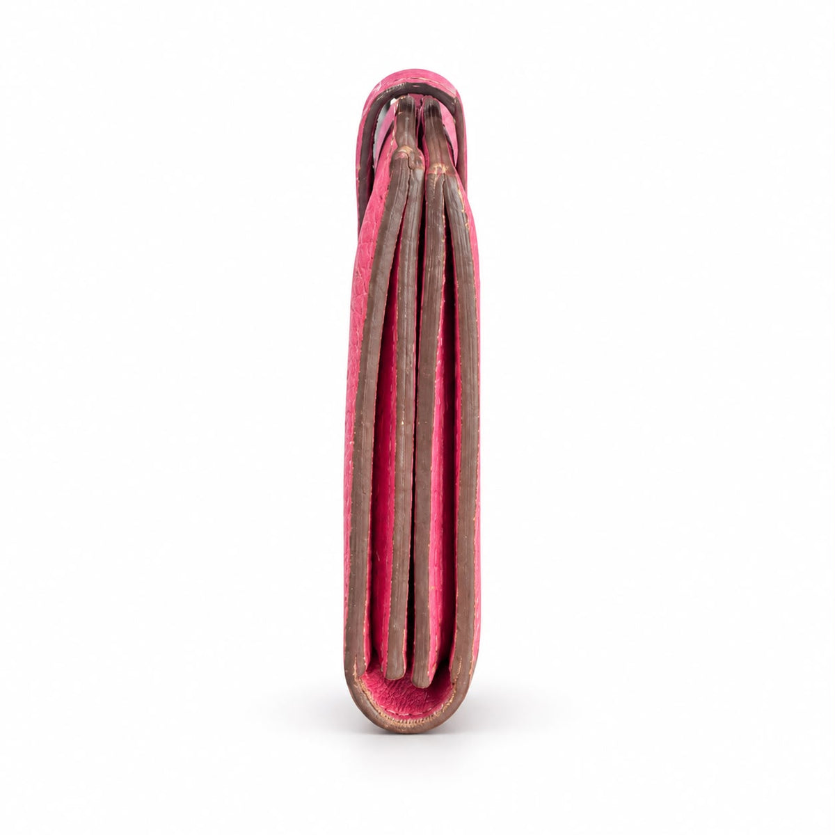 HERMÈS - WALLET MINI PINK CHÈVRE LEATHER PALLADIUM HARDWARE
