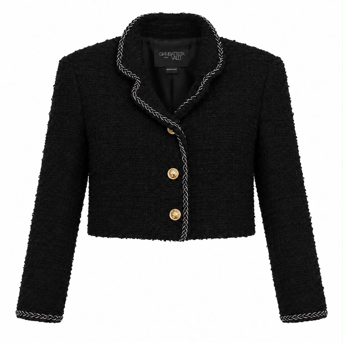 GIAMBATTISTA VALLI - SET JACKET & SKIRT TWEED BLACK SIZE 40 IT