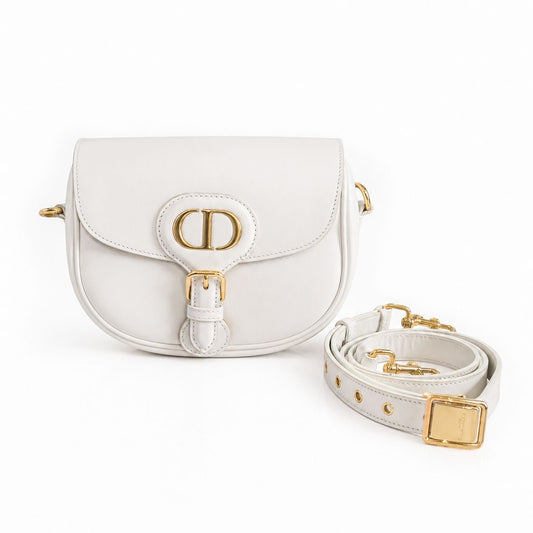 DIOR - BOBBY BAG MINI SMOOTH WHITE LEATHER GOLD HARDWARE